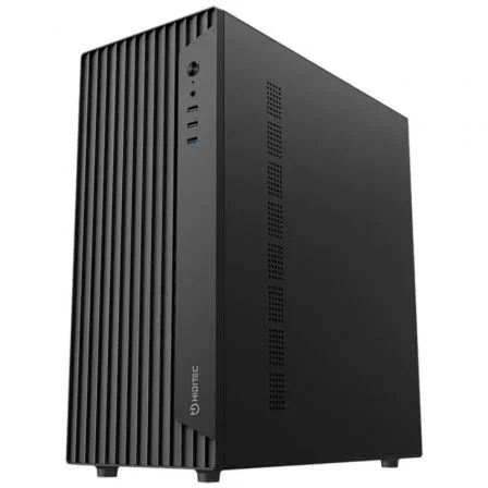 Hiditec CHA010062 Caja Semitorre ATX BLOK con Fuente de Alimentación 500W, Color Negro, Compatible con Gráficas de 350mm, Filtro Magnético, 4 Bahías para Ventiladores